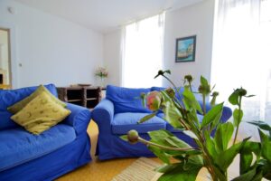 Farmhouse lounge with flowers